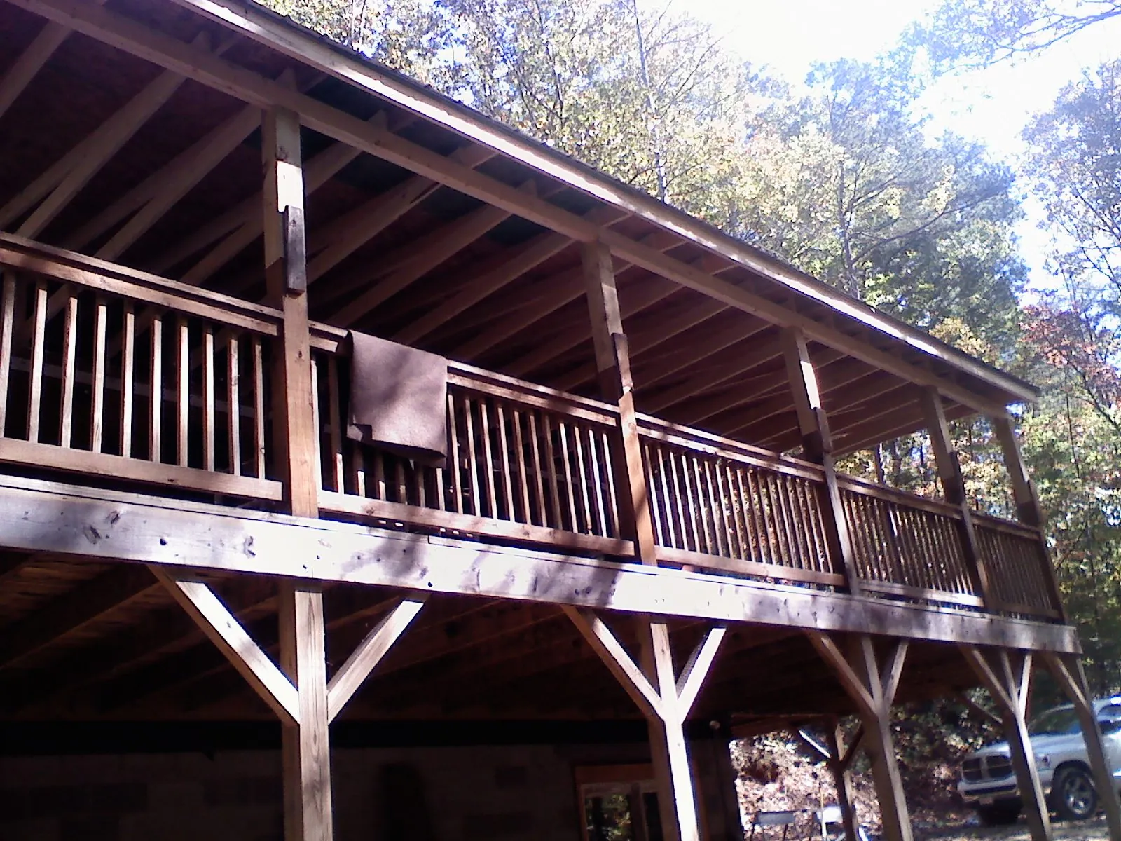 Timber framing under a new elevated porch and deck — Roof Leak Repair in Oradell by Roofing Brothers